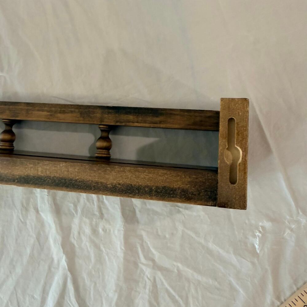 Vintage Solid Wood Wall Shelf Spindles Display Spice Plate Rack - Picture 9 of 12